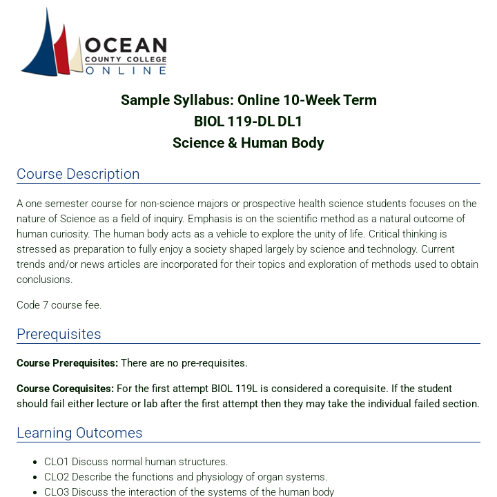 Simple Syllabus
